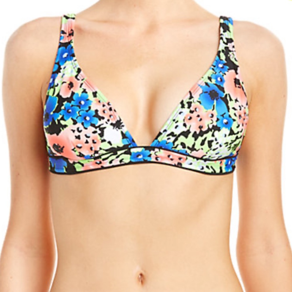 Shoshanna Floral Triangle Bikini Top